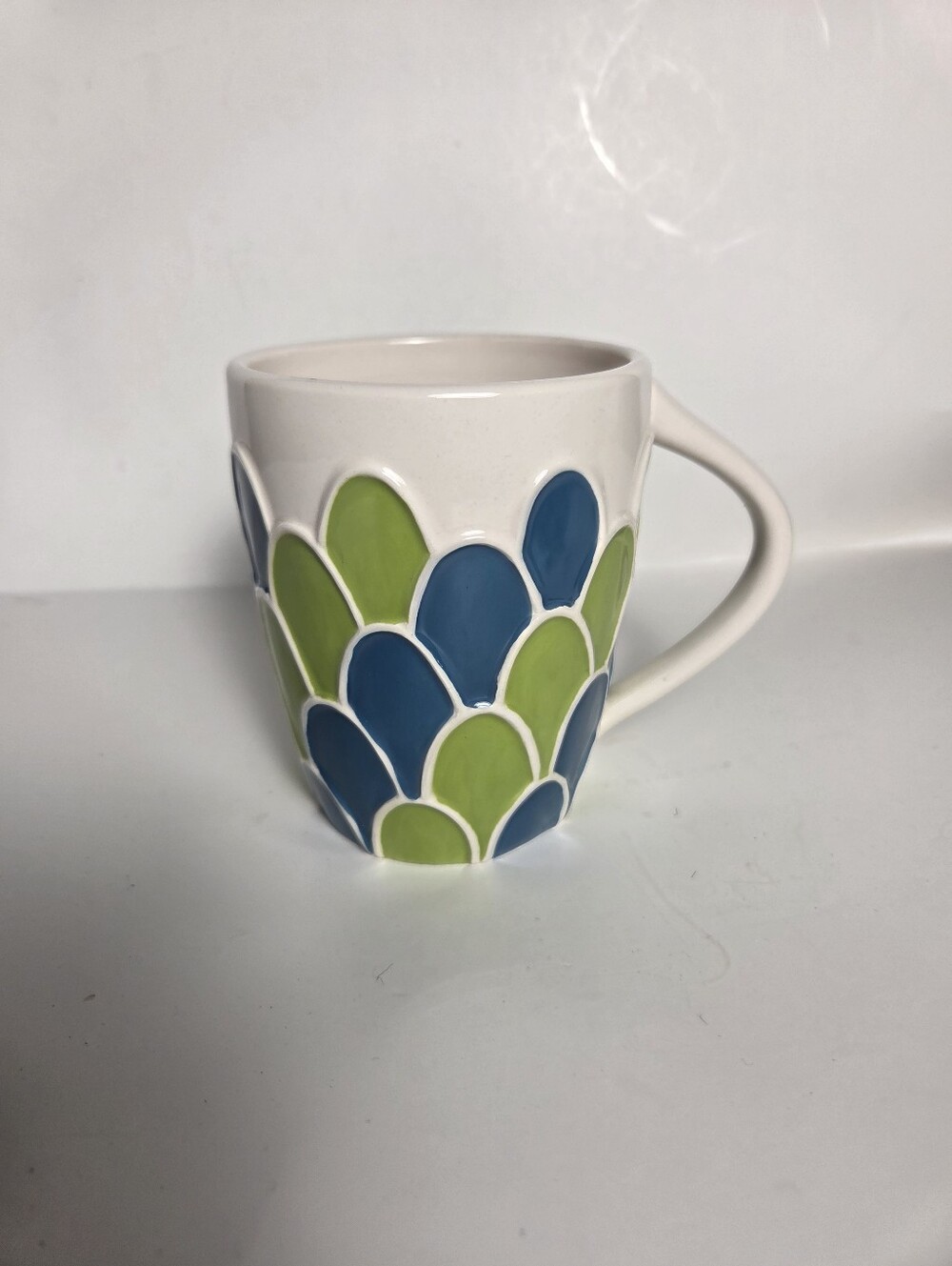 Starbucks 2009 Siren Mermaid Scales Coffee Mug 14oz Blue Green Embossed Vintage